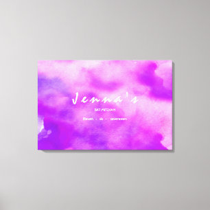 Jag den bat mitzvah VIOLETTA VATTENFÄRGEN för Canvastryck
