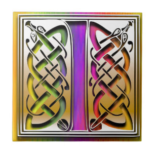 Jag den beställnings- monogramen för den Celtic Kakelplatta