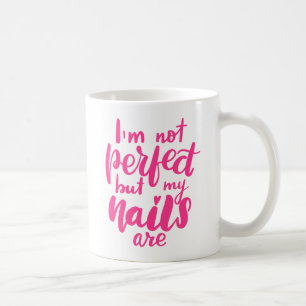 Jag den inte perfekta förmiddagen men min naglar kaffemugg