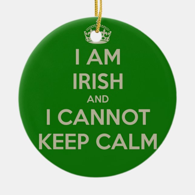 Jag den irländska förmiddagen och jag kan inte julgransprydnad keramik (Framsidan)