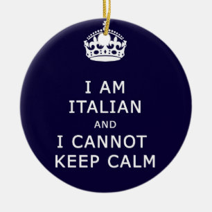 Jag den italienska förmiddagen och jag kan inte julgransprydnad keramik