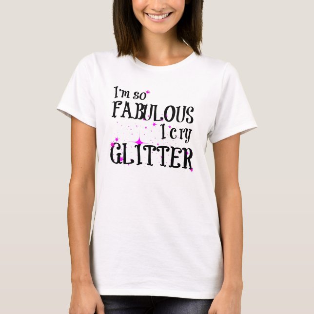 Jag den så sagolika förmiddagen mig gråter glitter tee shirt (Framsida)