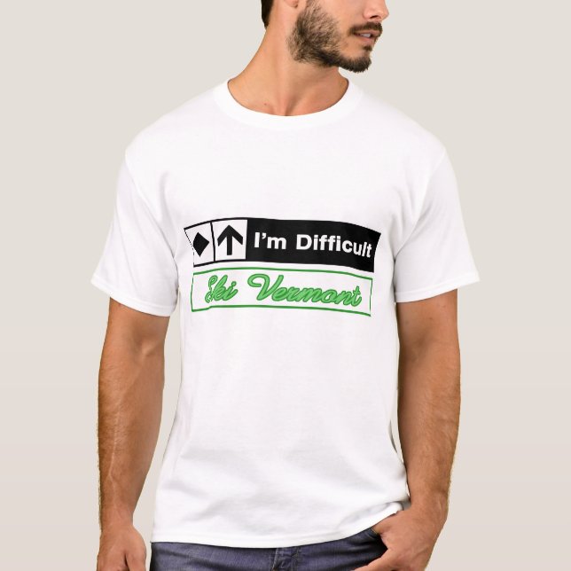 Jag den svåra förmiddagen skidar slingan t shirt (Framsida)