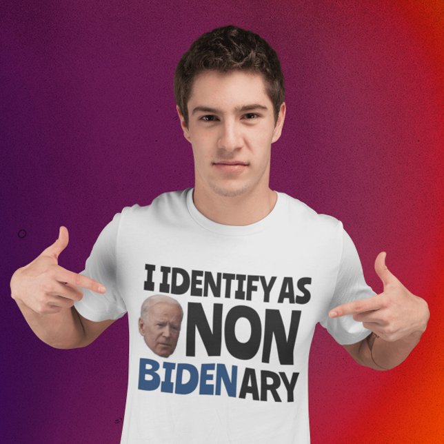 JAG DENTIFIERAR SOM ICKE-BIDENÄRA FUNNY BIDEN T-SH T SHIRT (Skapare uppladdad)