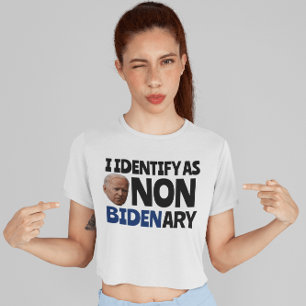JAG DENTIFIERAR SOM ICKE-BIDENÄRA FUNNY BIDEN T-SH T SHIRT