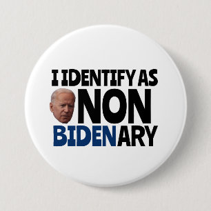 JAG DENTIFIERAR SOM NON BIDENARY FUNNY BIDEN BUTTO KNAPP