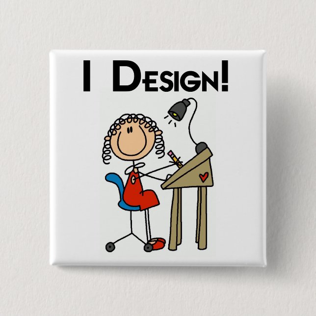 Jag designar T-shirts och presenter Knapp (Framsida)