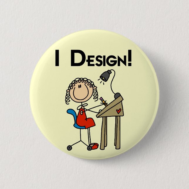 Jag designar T-shirts och presenter Knapp (Framsida)