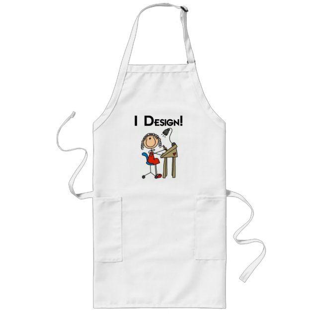 Jag designar T-shirts och presenter Långt Förkläde (Framsidan)