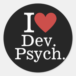 Jag ❤️ Dev. Psych. för Studenter/fakultet ANPASSNI Runt Klistermärke
