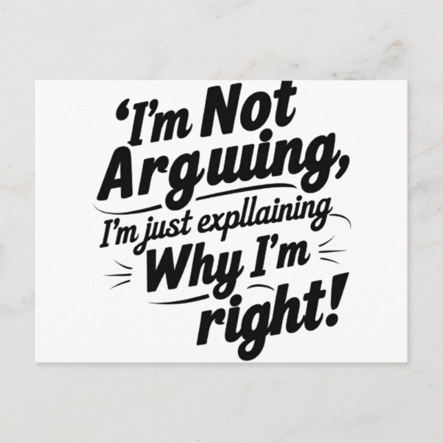 Jag Diskuterar Inte | Roligt Inbjudningskort (Framsida)