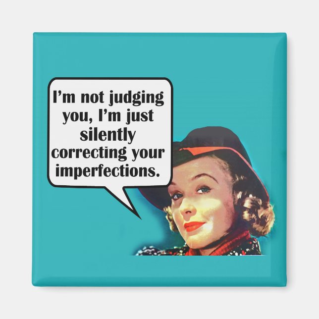 Jag dömer dig inte.. Retro Woman Magnet (Framsidan)