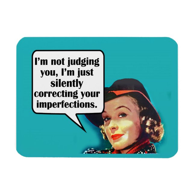 Jag dömer dig inte.. Retro Woman Magnet (Horisontell)