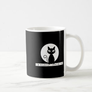 Jag dömer dig tyst, Cat Stare Meme Funny Judgm Kaffemugg