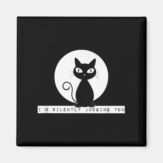 Jag dömer dig tyst, Cat Stare Meme Funny Judgm Magnet (Framsidan)