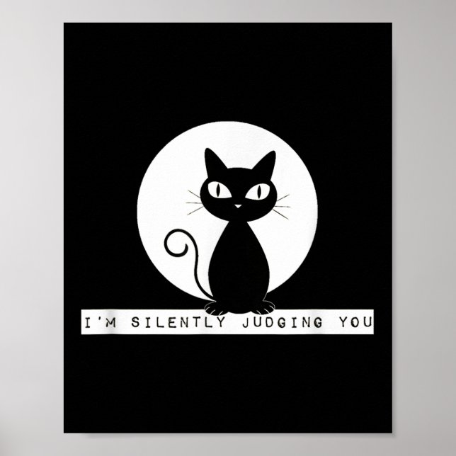 Jag dömer dig tyst, Cat Stare Meme Funny Judgm Poster (Framsidan)