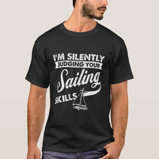 JAG DÖMER DIN SS Sjöman Tyst Seglar T Shirt (Framsida)