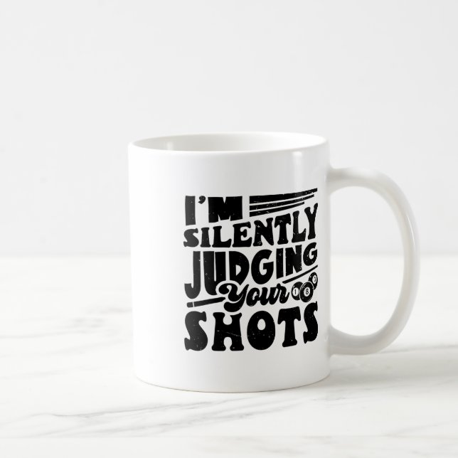 Jag dömer dina skott Bassäng Billiards Pla. Kaffemugg (Höger)