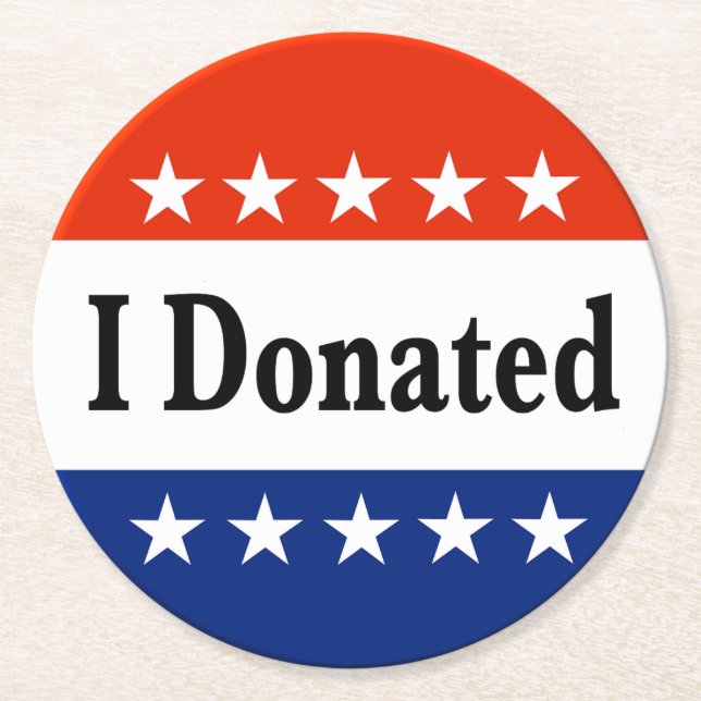 Jag donerade underlägg papper rund (Framsidan)