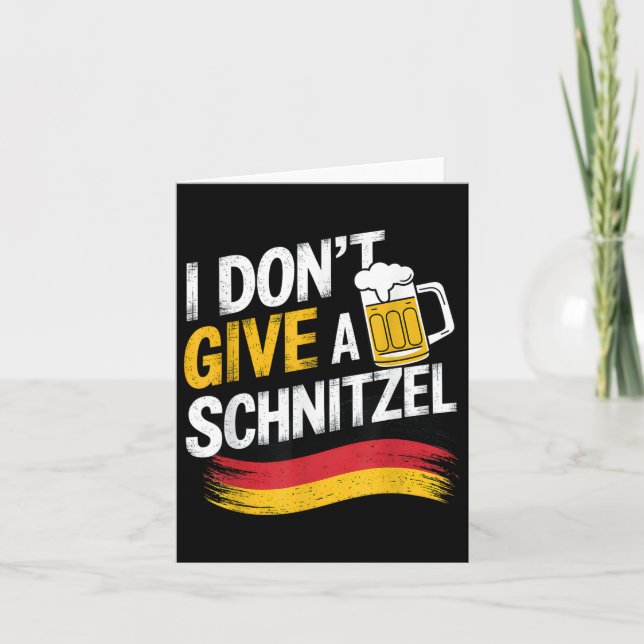 Jag Dont Ge A Schnitzel German Beer Wurst Funny Kort (Framsida)