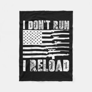 Jag Dont Springa I Reload Pro Guns American Flagga Fleecefilt