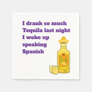 "Jag drack så mycket Tequila-roligt-cocktail-napki Pappersservett