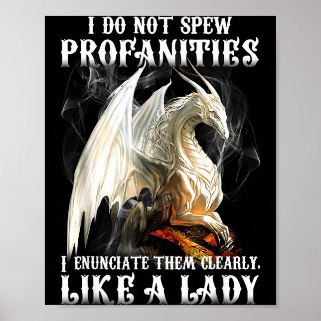 Jag Drakar Inte Spotar Svordomar Uttalar Poster (Framsidan)
