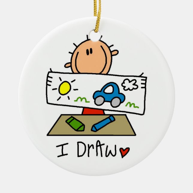 Jag drar julgransprydnad keramik (Framsidan)