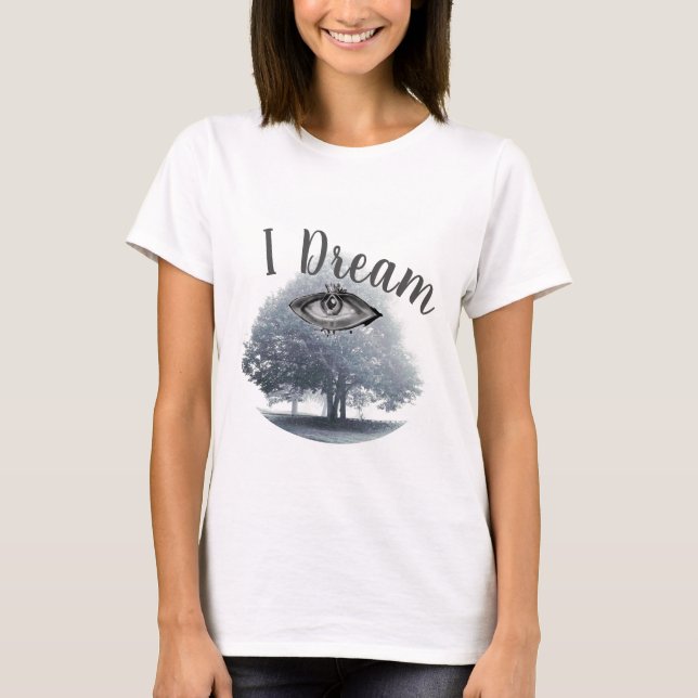 Jag Dream Träd i Fog T Shirt (Framsida)