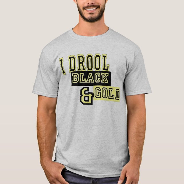 Jag dreglar svart & guld tee (Framsida)