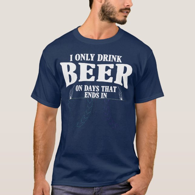 Jag dricker bara öl 70-tal retro t shirt (Framsida)