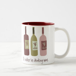Jag dricker hellre vin Två-Tonad mugg