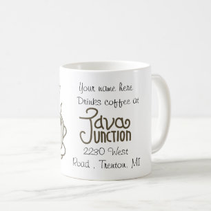 Jag dricker kaffe vid Java Junction-Anpassadet Kaffemugg