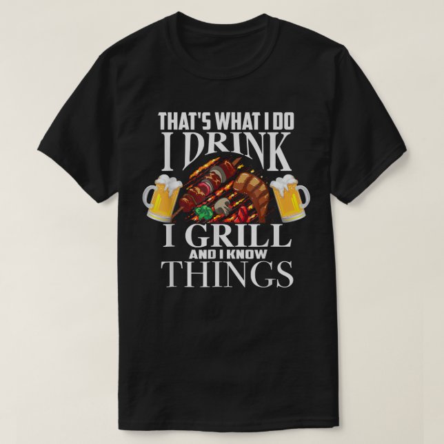 Jag dricker mig grill och känner Sak Fu. T Shirt (Design framsida)