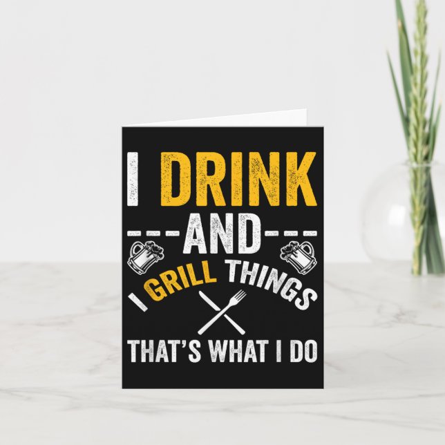 Jag dricker och grill Sak.. Kort (Framsida)