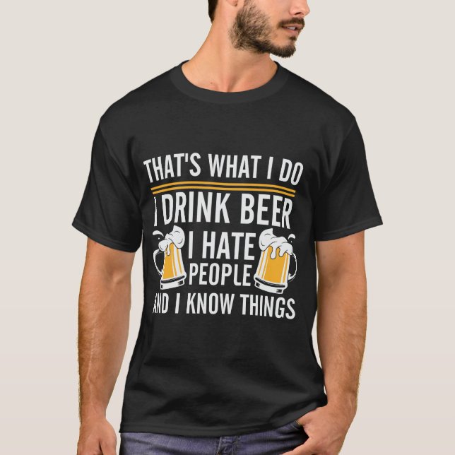 Jag dricker öl och hatar folk t shirt (Framsida)