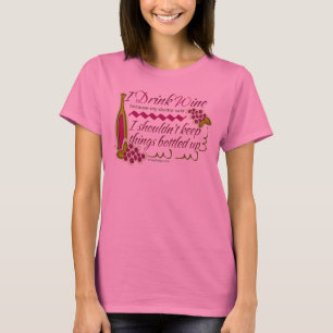 Jag dricker roligt citationstecken för vin t shirt