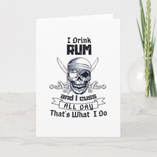 Jag dricker Rum Pirat Skull Funny Costume Kort