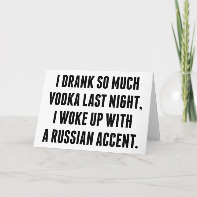 Jag dricker så mycket vodka i går kväll kort (Framsida)