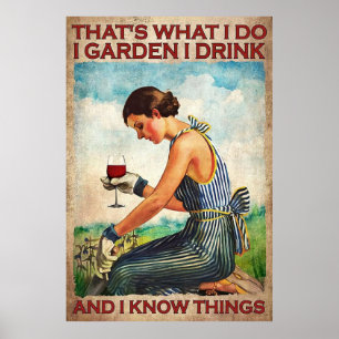 Jag dricker vinrankor vintage poster