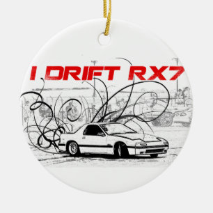 Jag driver RX7 Julgransprydnad Keramik