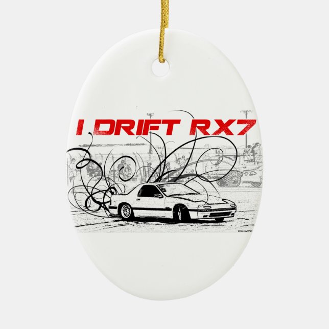 Jag driver RX7 Julgransprydnad Keramik (Framsidan)