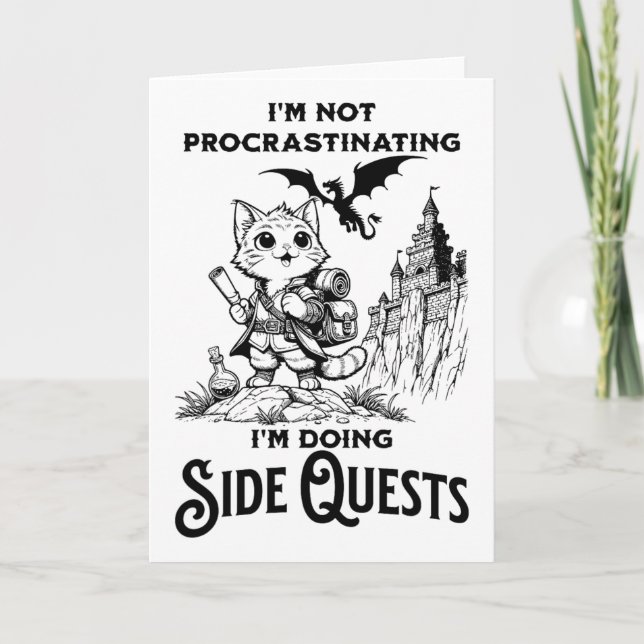Jag dröjer inte, jag gör sidouppdrag Rpg Kort (Framsida)