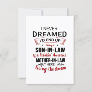 Jag drömde aldrig att jag skulle bli en svärson inbjudningar