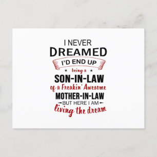 Jag drömde aldrig att jag skulle bli en svärson meddelande vykort