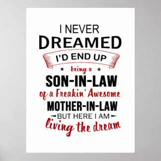 Jag drömde aldrig att jag skulle bli en svärson poster