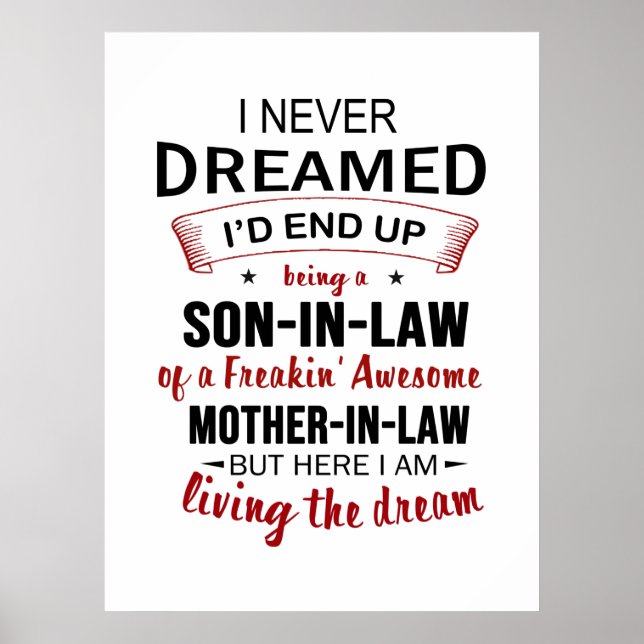 Jag drömde aldrig att jag skulle bli en svärson poster (Framsidan)