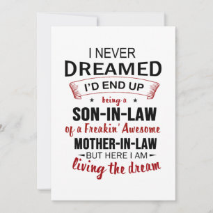 Jag drömde aldrig att jag skulle bli en svärson spara datumet