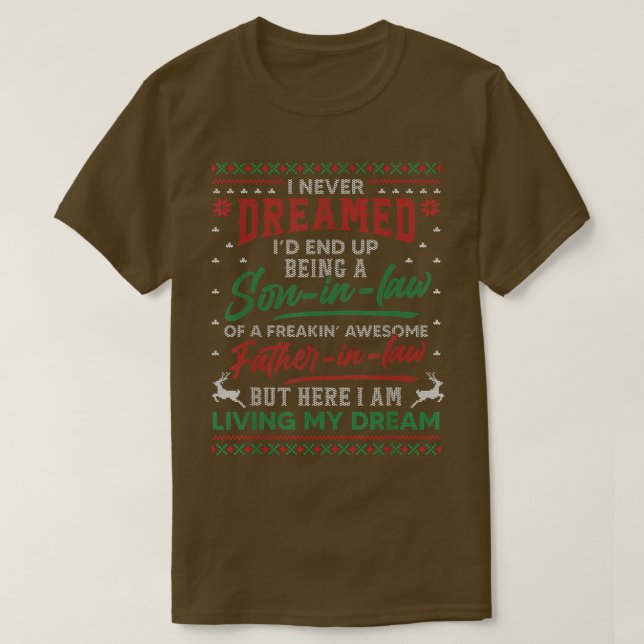 Jag drömde aldrig att vara son i Law Far i Ugl T Shirt (Design framsida)