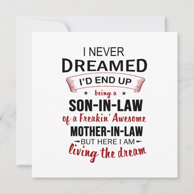 Jag drömde aldrig om att jag skulle bli svärson inbjudningar (Framsida)